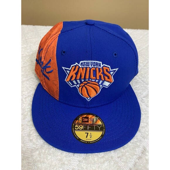 New Era 59Fifty New York Knicks Embroidered Orange/Blue Fitted Hat Size 7 1/2 - Picture 2 of 16